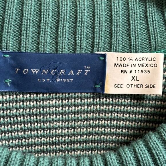 VTG TOWNCRAFT Long Sleeve Crew Neck Sweater in Retro Fair Isle SZ XL - Picture 5 of 7